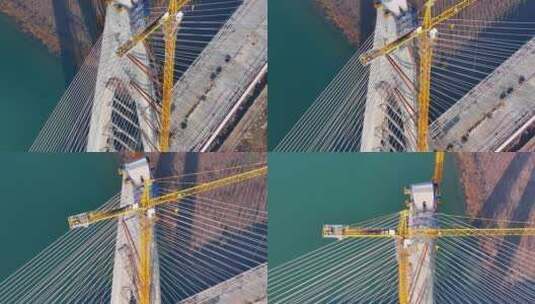 建设中的长沙香炉洲大桥高清在线视频素材下载