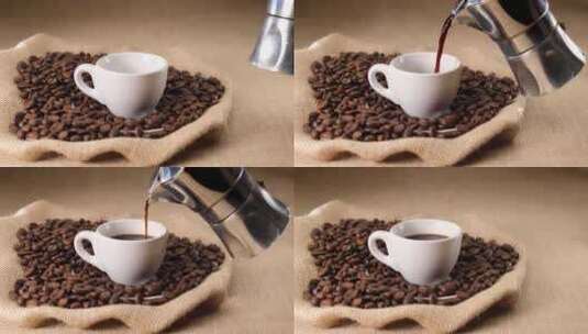 热气腾腾的现磨咖啡高清在线视频素材下载