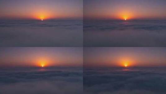 湖北利川大茅坡清晨曙光与云海山雾日出时刻高清在线视频素材下载