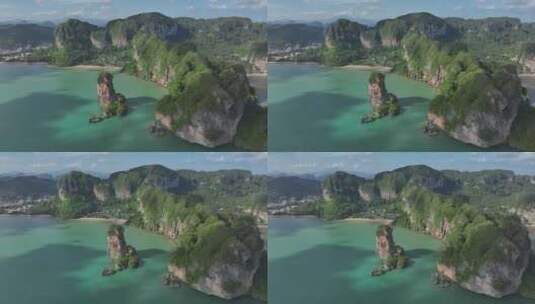 HDR泰国甲米奥南海滩海岛优美自然风光高清在线视频素材下载
