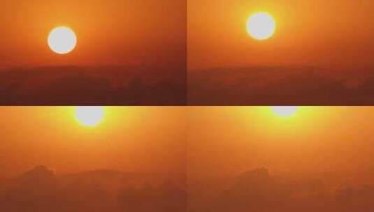 太阳升起，早晨的红天空高清在线视频素材下载