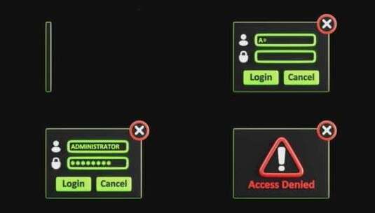 拒绝访问界面的3D动画|阿尔法通道高清在线视频素材下载