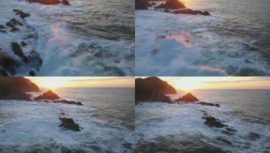 日出日落海面波浪海浪高清在线视频素材下载