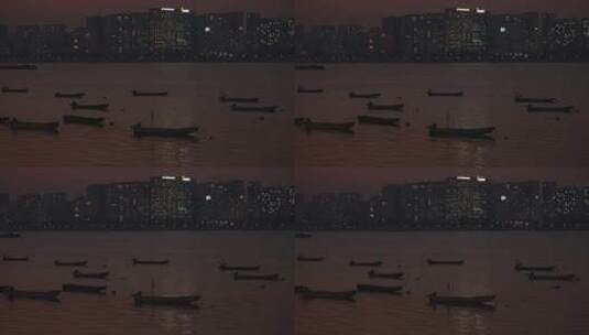 小船 城市 钱塘江 杭州 大桥高清在线视频素材下载