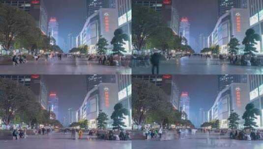 重庆观音桥步行街夜景延时高清在线视频素材下载