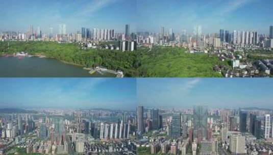 4k合集-湖南省长沙市湘江城市风光航拍高清在线视频素材下载
