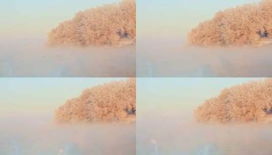 日出与晨雾让天鹅泉美成了仙境高清在线视频素材下载