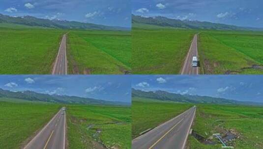 新疆那拉提空中草原HDR航拍高清在线视频素材下载