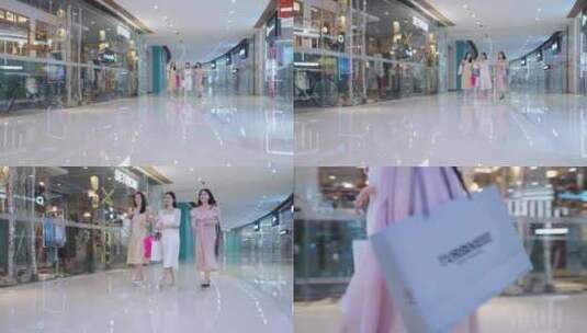 女人商场购物买衣服逛街高清在线视频素材下载
