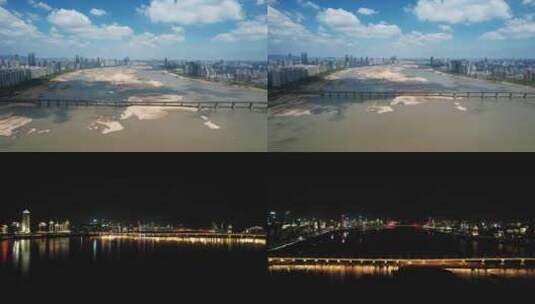 江西南昌赣江南昌大桥航拍高清在线视频素材下载