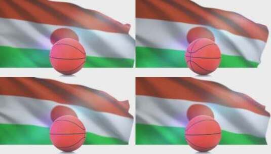 尼日尔国旗篮球高清在线视频素材下载