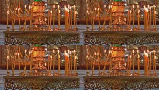 宫殿里点燃的蜡烛高清在线视频素材下载