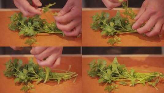 菜刀切香菜 (2)高清在线视频素材下载