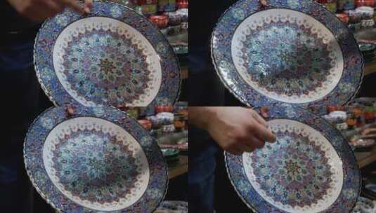 传统陶瓷餐具展示高清在线视频素材下载
