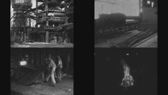 黑白摄影记录意大利钢铁厂的运作高清在线视频素材下载