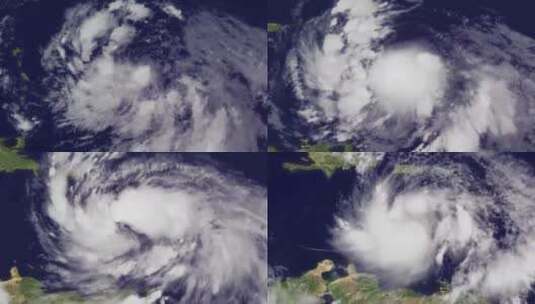飓风艾萨克登陆动画演示高清在线视频素材下载