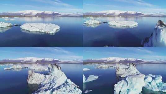 航拍北极泻湖的美景高清在线视频素材下载