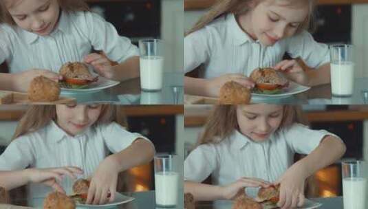 吃早餐的女孩高清在线视频素材下载