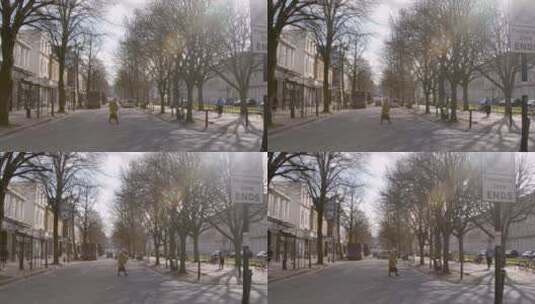 街上行人的追踪镜头高清在线视频素材下载