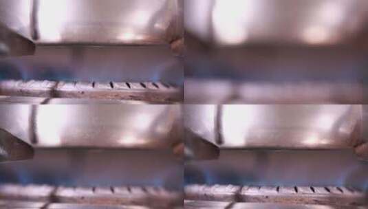 煤气炉灶台点火做饭锅具高清在线视频素材下载