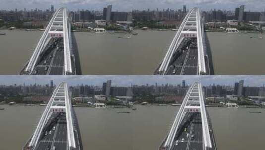 上海卢浦大桥4K航拍原素材高清在线视频素材下载