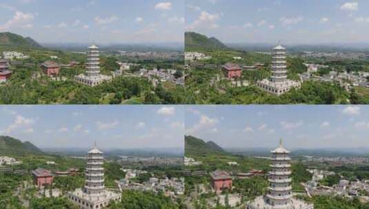 贵州 贵阳 大兴 国寺  大善塔 航拍高清在线视频素材下载