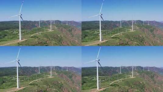 风力发电风车航拍高清在线视频素材下载
