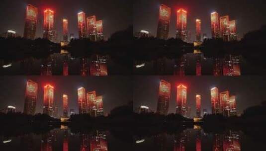 4K 大望京公园灯光秀家国梦圆高清在线视频素材下载