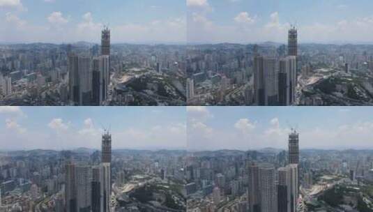 贵阳城市市中心高楼建筑全景航拍高清在线视频素材下载