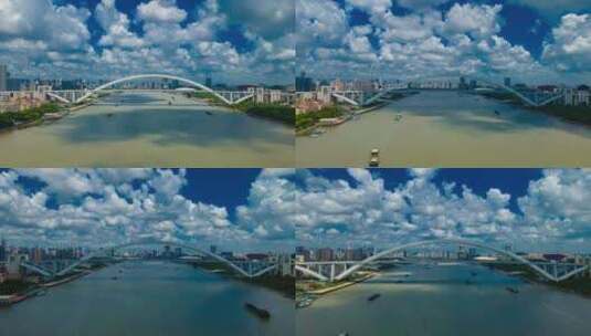 上海卢浦大桥黄浦江8K航拍延时高清在线视频素材下载