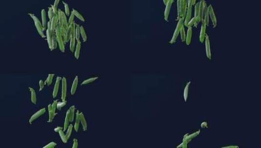 美食青豌豆视频慢镜头有机蔬菜水珠高清在线视频素材下载