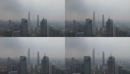 阴霾天中的广州天河高清在线视频素材下载
