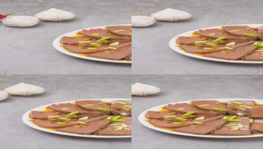 凉拌鸭血美食菜品4k竖版平移镜头高清在线视频素材下载