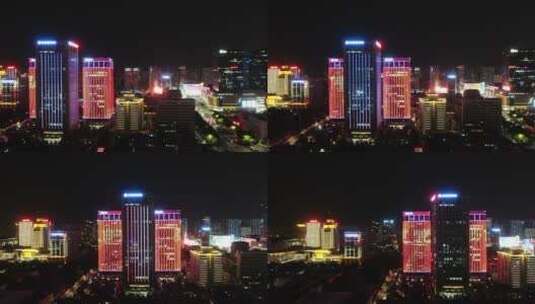 河北石家庄城市夜景航拍高清在线视频素材下载