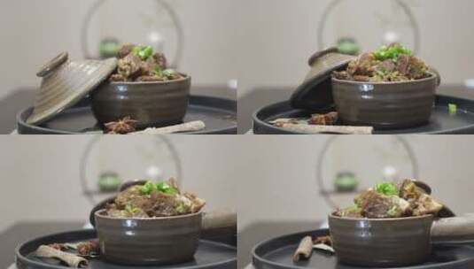 羊排砂锅煲羊肉美食高清在线视频素材下载