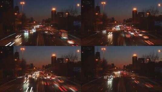 城市里繁忙的交通高清在线视频素材下载
