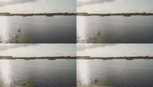 大湖反射阳光高清在线视频素材下载