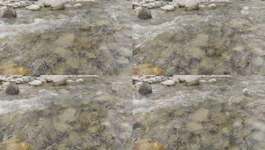 秦岭旅游黎元坪景点避暑自然风景玩水鹅卵石高清在线视频素材下载