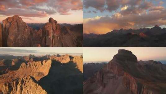 甘肃红色山脉山峰夕阳沙漠干旱地带高清在线视频素材下载
