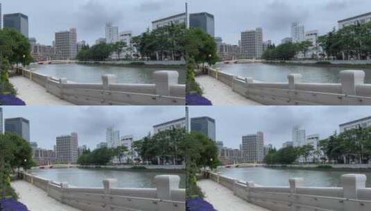 上海封城中的水面倒影高清在线视频素材下载