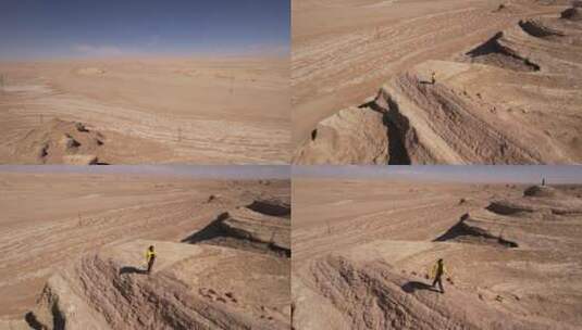 西北 环线 雅丹魔鬼城 路上 沙漠 戈壁高清在线视频素材下载