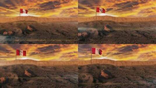 秘鲁国旗乌托邦高清在线视频素材下载
