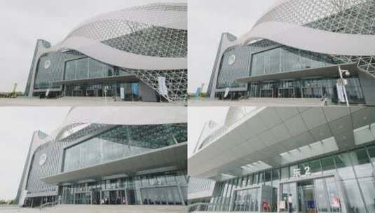 宁夏国际会堂外观和内部环境4k高清在线视频素材下载