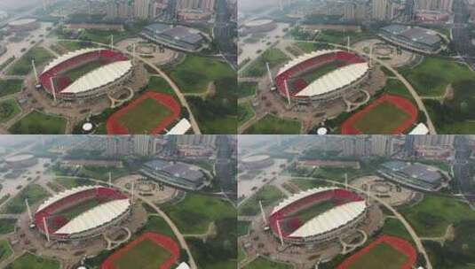 义乌地标义乌市体育场4K航拍高清在线视频素材下载