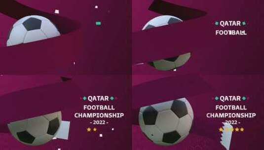 卡塔尔世界杯2022足球标题动画与文本高清在线视频素材下载