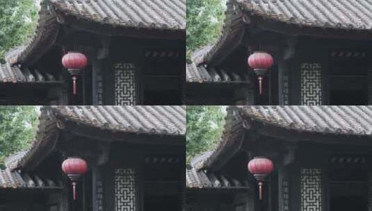 红灯笼传统中式建筑岭南园林佛山顺德清晖园高清在线视频素材下载