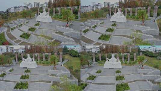 湖北远安嫘祖雕像高清在线视频素材下载