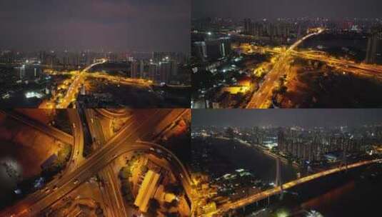 4k广州鹤洞立交道路航拍高清在线视频素材下载