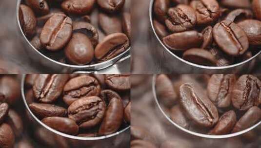 生咖啡豆搅拌烹饪蒸煮高清在线视频素材下载