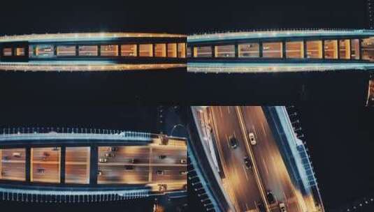 上海卢浦大桥夜景高清在线视频素材下载